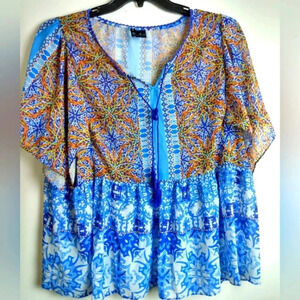 Women's Blouse Multicolor Dress Top Colorful Shirt